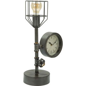 Stolní lampa s hodinami Mauro Ferretti Industry Clock, 26 x 45 cm