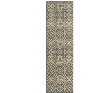 Šedý venkovní běhoun Flair Rugs Tile, 66 x 230 cm