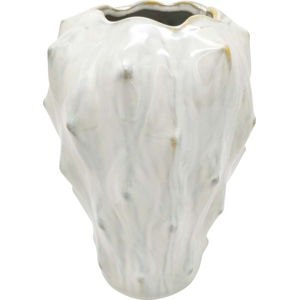 Slonovinově bílá keramická váza PT LIVING Flora, výška 23,5 cm