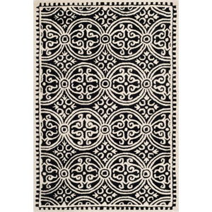 Vlněný koberec Marina Black, 121x182 cm