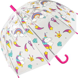 Transparentní dětský deštník odolný vůči větru Ambiance Unicorn, ⌀ 72 cm