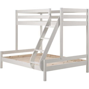 Bílá patrová dětská postel z borovicového dřeva 140x200/90x200 cm Pino Martin – Vipack