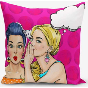 Povlak na polštář s příměsí bavlny Minimalist Cushion Covers Pink Pop Art, 45 x 45 cm