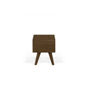 Hnědý noční stolek s nohami z masivního dřeva TemaHome Mara, 50 x 51 cm