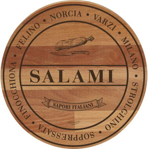 Prkénko z bukového dřeva Bisetti Broad Salami, ø 30 cm
