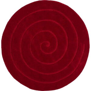 Červený vlněný koberec Think Rugs Spiral, ⌀ 180 cm