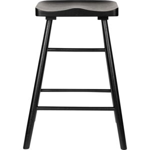 Černá barová židle z dubového dřeva 64 cm – White Label
