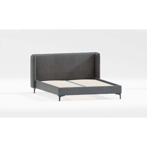 Tmavě šedá čalouněná jednolůžková postel s roštem 90x200 cm Basti – Ropez