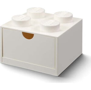 Bílý stolní box se zásuvkou LEGO® Brick, 15,8 x 11,3 cm