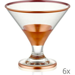 Sada 6 koktejlových skleniček Mia Glam Bronze, 225 ml