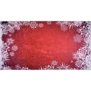 Červeno-bílý koberec Vitaus Snowflakes, 50 x 80 cm