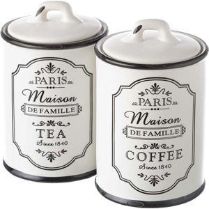 Sada 2 kameninových dóz na čaj a kávu Unimasa Paris, 750 ml