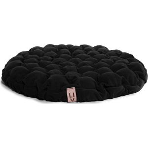 Černý sedací polštářek s masážními míčky Linda Vrňáková Bloom, ø 75 cm
