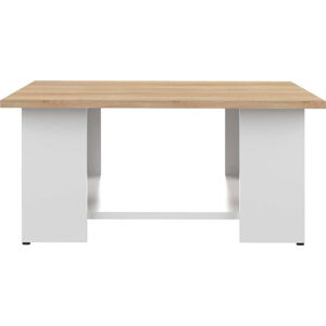 Bílý konferenční stolek s deskou v dekoru dubu 67x67 cm Square - TemaHome France