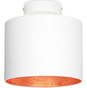 Bílé stropní svítidlo s detailem v měděné barvě Sotto Luce MIKA XS, ø 20 cm
