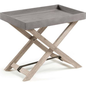 Šedý skládací stolek z akáciového dřeva Kave Home Stahl