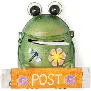 Oranžová poštovní schránka z kovu ve tvaru žáby Brandani Post