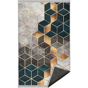 Bílo-petrolejový pratelný koberec běhoun 80x200 cm – Mila Home