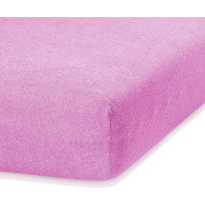 Růžové elastické prostěradlo s vysokým podílem bavlny AmeliaHome Ruby, 160/180 x 200 cm