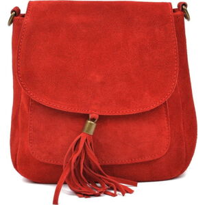 Červená kožená taška přes rameno Anna Luchini