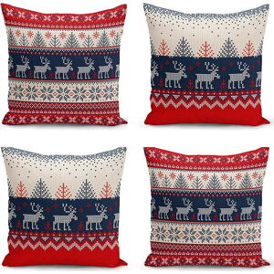Textilní povlaky na polštáře s vánočním motivem v sadě 4 ks 43x43 cm – Mila Home