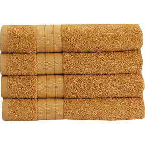 Bavlněné ručníky v hořčicové barvě v sadě 4 ks 50x100 cm – Good Morning