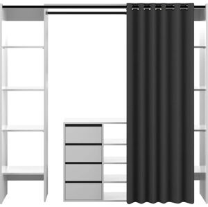 Černo-bílá šatní skříň 185x182 cm Tom - TemaHome