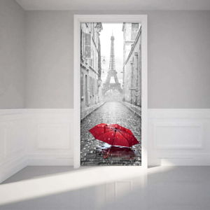 Adhezivní samolepka na dveře Ambiance Eifel Tower And Umbrella