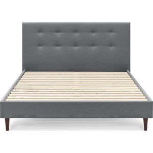 Tmavě šedá dvoulůžková postel Bobochic Paris Rory Dark, 160 x 200 cm