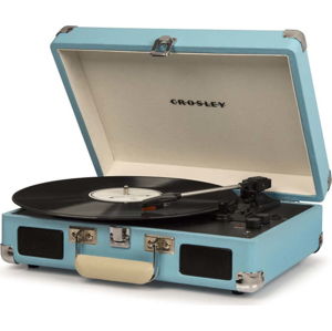 Světle modrý gramofon Crosley Cruiser Deluxe