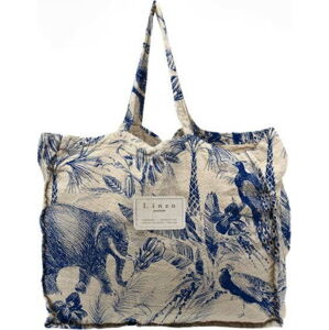 Modro-bílá látková nákupní taška Surdic Safari