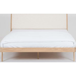 Bílá/přírodní dvoulůžková postel z dubového dřeva 160x200 cm Fawn – Gazzda