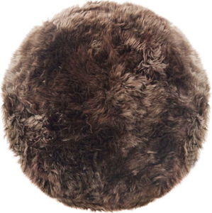 Hnědý koberec z ovčí kožešiny Royal Dream Zealand, ⌀ 70 cm