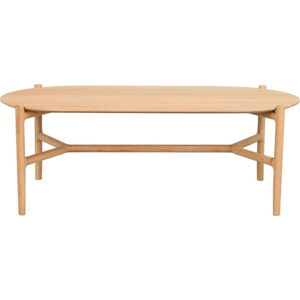 Přírodní oválný konferenční stolek z dubového dřeva Rowico Holton, 130 x 65 cm