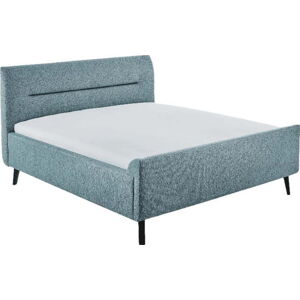 Modrá čalouněná dvoulůžková postel s úložným prostorem a roštem 180x200 cm Enjoy - Meise Möbel