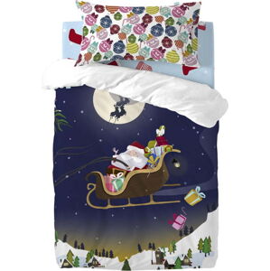 Dětské bavlněné povlečení na peřinu a polštář Mr. Fox Merry Christmas, 100 x 120 cm