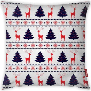 Povlak na polštář Vitaus Christmas Period Tree And Deer Pattern, 43 x 43 cm
