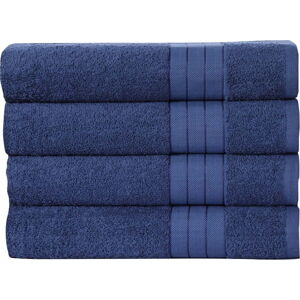 Tmavě modré bavlněné ručníky v sadě 4 ks 50x100 cm – Good Morning