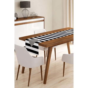 Běhoun na stůl z mikrovlákna Minimalist Cushion Covers Stripes with Grey Heart, 45 x 140 cm