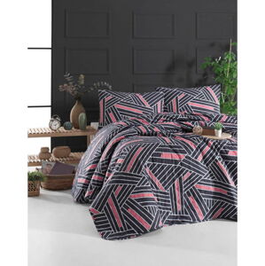 Přehoz přes postel s povlakem na polštář z ranforce bavlny EnLora Home Magnolia, 180 x 225 cm