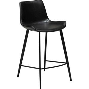 Černá barová židle z eko kůže DAN–FORM Denmark Hype, výška 91 cm