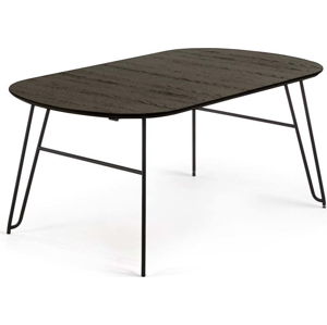 Černý rozkládací jídelní stůl Kave Home Norfort, 170 x 100 cm