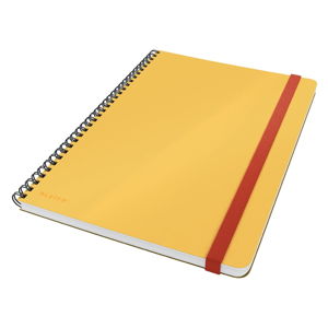 Žlutý kroužkový zápisník s hebkým povrchem Leitz, 80 stran