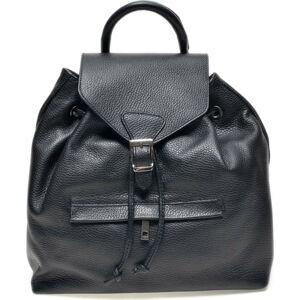 Černý kožený batoh Carla Ferreri