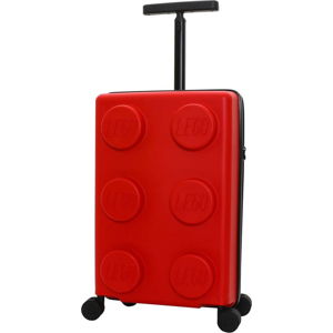 Červený dětský kufr na kolečkách LEGO® Signature 20