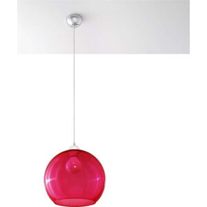 Červené závěsné svítidlo se skleněným stínidlem ø 30 cm Bilbao – Nice Lamps