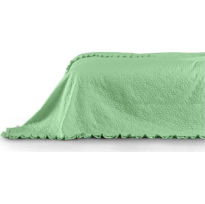 Zelený přehoz přes postel AmeliaHome Tilia Mint, 220 x 240 cm