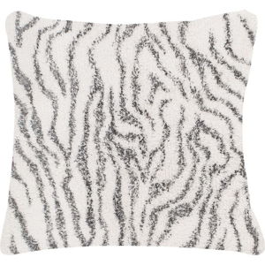 Bílo-šedý bavlněný dekorativní polštář Tiseco Home Studio Zebra, 45 x 45 cm