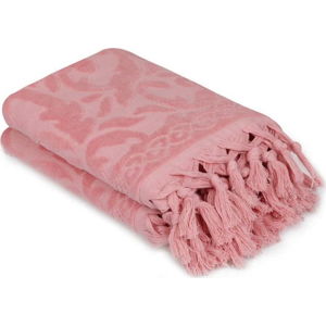 Sada 2 růžových ručníků Madame Coco Bohème, 50 x 90 cm