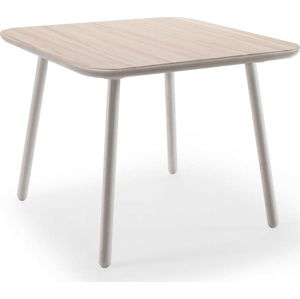 Jídelní stůl z jasanového dřeva s šedými nohami EMKO Naïve